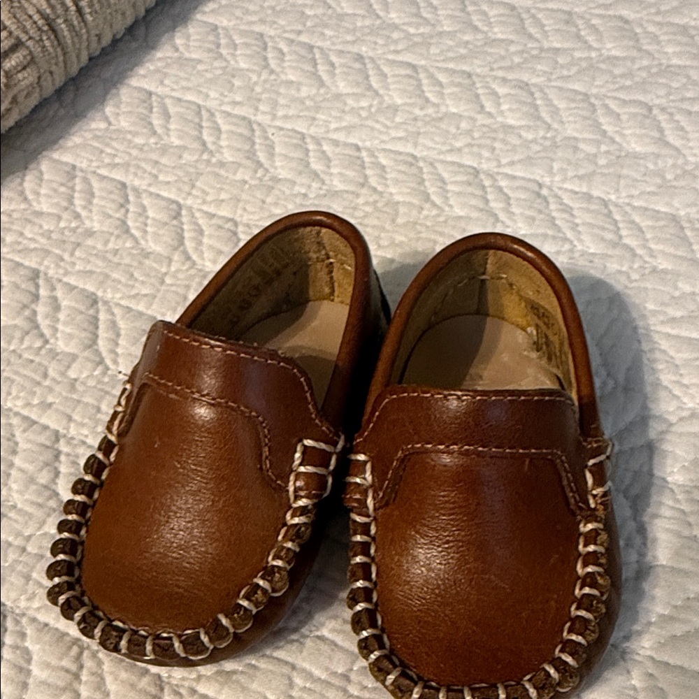 Elephantito Tan Leather Kids Moccasins